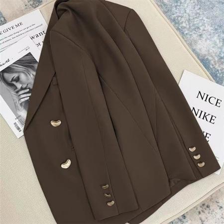 BY13868# 西服新款西装外套气质高级上档次爆款春秋收腰减龄中长款  服裝批發女裝批發服飾貨源