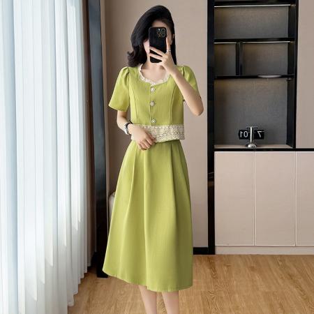 BY13881# 大码女装两件套套装新款小香风气质两件套上衣+裙子  服裝批發女裝批發服飾貨源