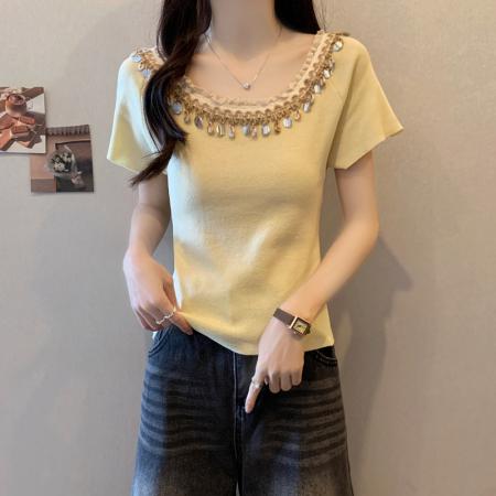 BY13903# 胖妹妹夏装大码女装波西米亚风一字领漏肩短袖T恤显瘦上衣潮  服裝批發女裝批發服飾貨源