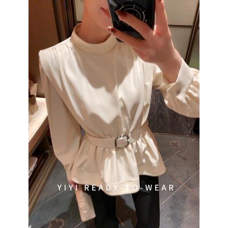 BY13927# 都市新贵小个子轻奢质感衬衫套装女春季新款独特漂亮上衣  服裝批發女裝批發服飾貨源