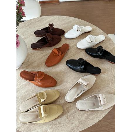 X-33063# 春季新款包头可拆卸扣子百搭外穿女半拖 鞋子批发女鞋批发凉鞋货源