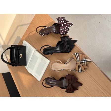 X-33064# 春季新款尖头蝴蝶结时尚女百搭女高跟鞋 鞋子批发女鞋批发凉鞋货源