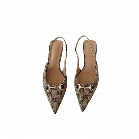 X-33069# 春季新款尖头后空百搭小跟鞋女 鞋子批发女鞋批发凉鞋货源