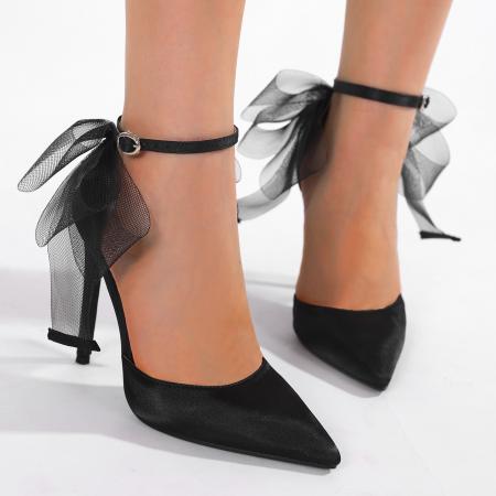 X-33094# 后跟大蝴蝶结女士尖头中空细高跟超高跟鞋礼服鞋 鞋子批发女鞋批发凉鞋货源