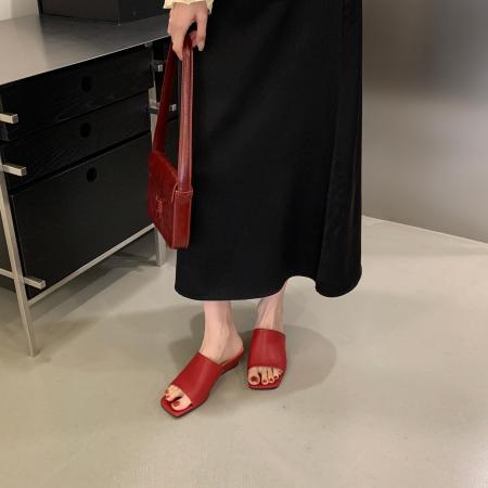 X-33108# 韩式风一字拖女新款外穿坡跟增高凉拖鞋百搭露趾舒适拖鞋 鞋子批发女鞋批发凉鞋货源