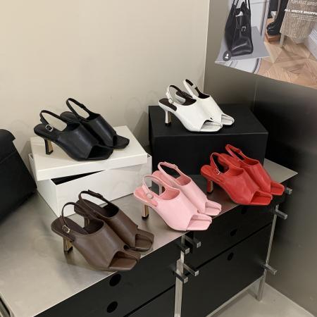 X-33109# 小众方头露趾凉鞋女新款夏季高跟时髦通勤风 鞋子批发女鞋批发凉鞋货源