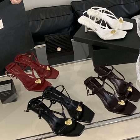 夏季时尚露趾女鞋法式气质方头细...