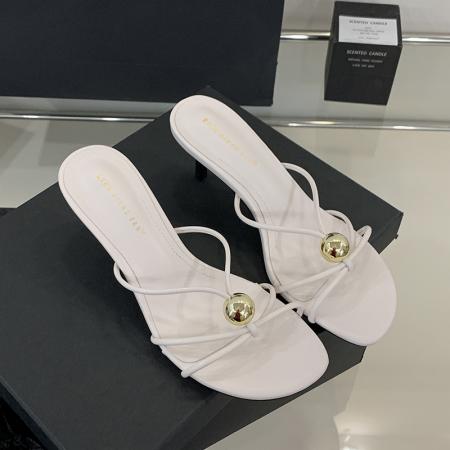 X-33146#新款设计感小众凉鞋时尚金属扣细跟高级感细带外穿高跟拖鞋女 鞋子批发女鞋批发凉鞋货源