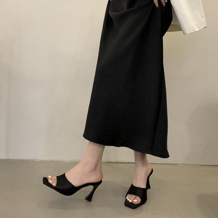 X-33148#春夏新款时尚高跟女鞋法式简约气质凉拖鞋优雅气质方头凉鞋 鞋子批发女鞋批发凉鞋货源