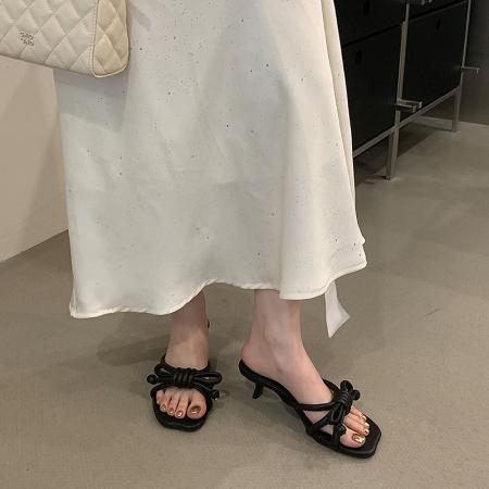 X-33150#新款甜美蝴蝶结凉鞋时尚猫跟细带凉拖舒适百搭低跟露趾女鞋夏 鞋子批发女鞋批发凉鞋货源