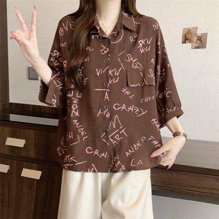 BY13951# 大码新款小众设计感百搭简约宽松显瘦上衣衬衫  服裝批發女裝批發服飾貨源