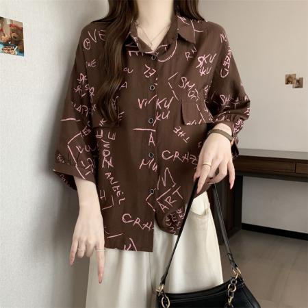 BY13951# 大码新款小众设计感百搭简约宽松显瘦上衣衬衫  服裝批發女裝批發服飾貨源