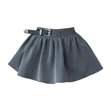 新款韩系辣妹半身裙学院风减龄蓬蓬裙女时尚腰带防走光A字裙  服裝批發女裝批發服飾貨源