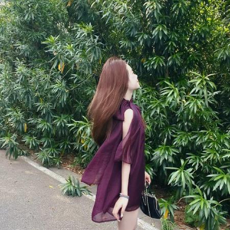 夏季设计感紫色雪纺衬衫夏季甜辣上衣新款宽松挂脖轻熟风女装  服裝批發女裝批發服飾貨源