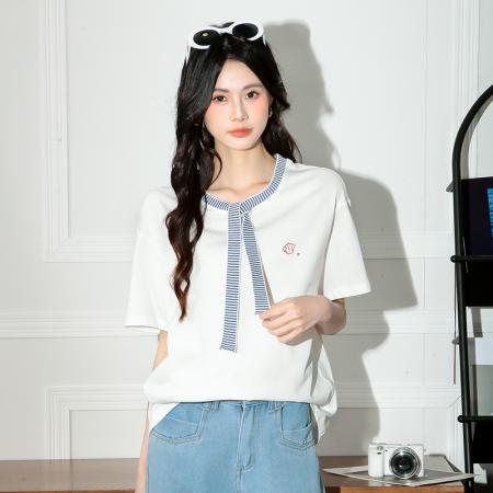 夏季新款海军风简约高级女上衣  服裝批發女裝批發服飾貨源