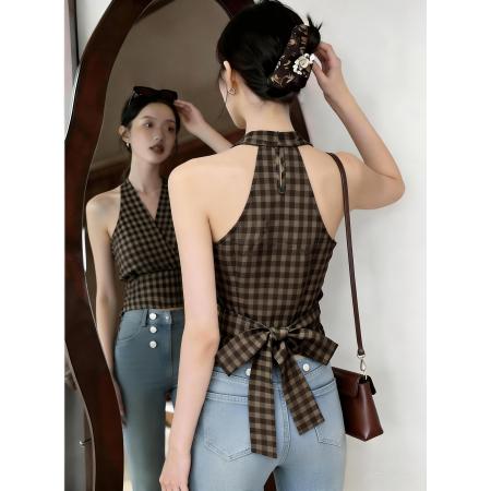 BY14071# 港风挂脖吊带背心女外穿内搭夏性感辣妹设计感上衣高级感 服裝批發女裝批發服飾貨源