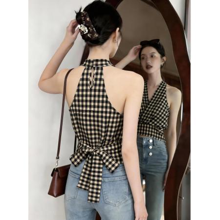 BY14071# 港风挂脖吊带背心女外穿内搭夏性感辣妹设计感上衣高级感 服裝批發女裝批發服飾貨源
