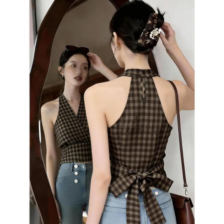 BY14071# 港风挂脖吊带背心女外穿内搭夏性感辣妹设计感上衣高级感 服裝批發女裝批發服飾貨源