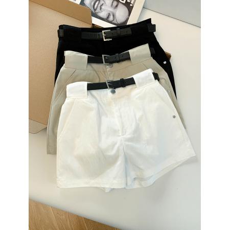 春夏简约洋气显瘦a字百搭休闲热裤高腰直筒工装百搭阔腿短裤 服裝批發女裝批發服飾貨源