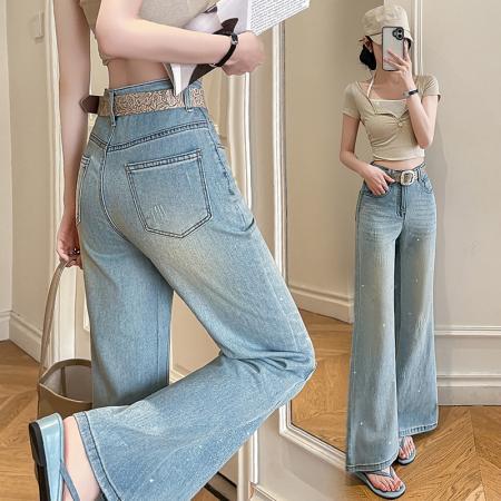 弹力不贴腿喇叭裤女春夏季辣妹风遮肉显瘦显腿牛仔裤 服裝批發女裝批發服飾貨源