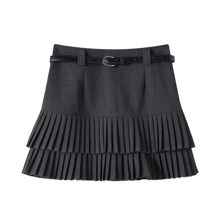 BY14224# 夏款设计感甜妹学院百褶裙女小个子减龄百搭a字休闲半身短裙 服裝批發女裝批發服飾貨源