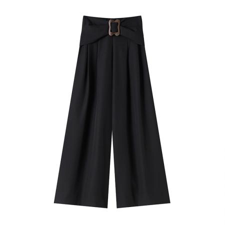 BY14226# 蝴蝶结阔腿裤女夏季高腰收腹西装裤高级感垂感宽松显瘦拖地裤 服裝批發女裝批發服飾貨源