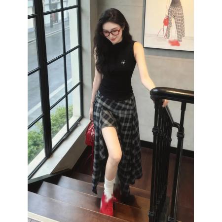 BY14252# 巨好看初夏一整套ootd穿搭气质高级感御姐背心上衣两件套装裙子女 服裝批發女裝批發服飾貨源