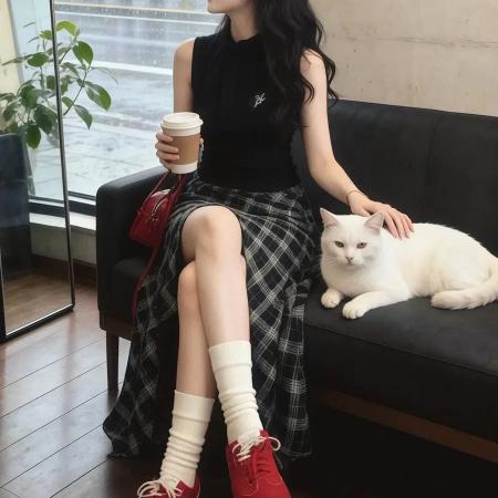 BY14252# 巨好看初夏一整套ootd穿搭气质高级感御姐背心上衣两件套装裙子女 服裝批發女裝批發服飾貨源