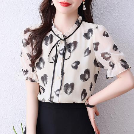 BY14259# 蝴蝶结印花雪...