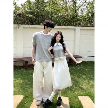 BY14307# 小个子甜美学院风套装裙女夏日绝美穿搭情侣装 服裝批發女裝批發服飾貨源