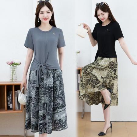 BY14319# 时尚拼接假两...