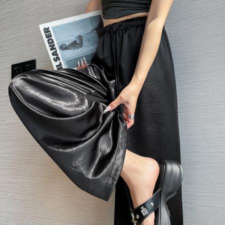 BY14337# 夏季新款宽松时尚高腰垂感直筒百搭拖地休闲阔腿裤长裤 服裝批發女裝批發服飾貨源