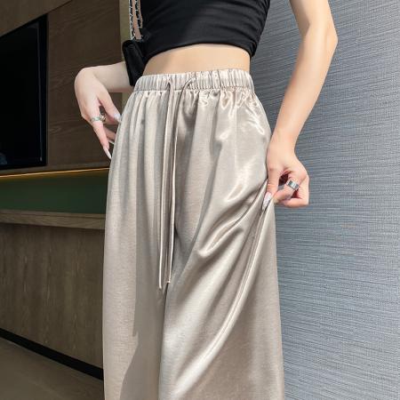 BY14337# 夏季新款宽松时尚高腰垂感直筒百搭拖地休闲阔腿裤长裤 服裝批發女裝批發服飾貨源