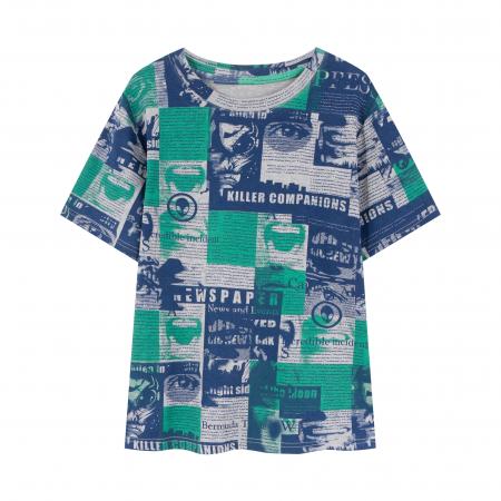 大码撞色字母印花正肩短袖t恤女夏季胖妹妹简约显瘦百搭上衣 服裝批發女裝批發服飾貨源