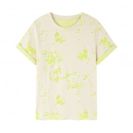 夏季新款美式拼接圆领正肩短袖t恤大码胖mm独特别致撞色上衣 服裝批發女裝批發服飾貨源