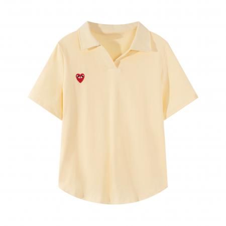 大码女装韩版Polo领正肩短袖t恤夏季胖MM宽松显瘦百搭遮肚子上衣 服裝批發女裝批發服飾貨源