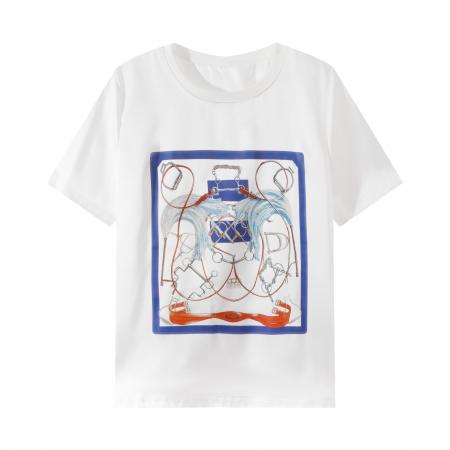 大码美式印花宽松短袖t恤女新款夏季微胖MM遮肚显瘦洋气上衣 服裝批發女裝批發服飾貨源