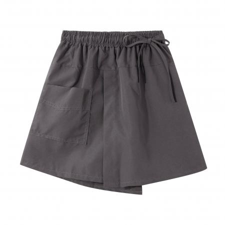 大码胖MM今年流行开叉裙裤夏季抽绳松紧腰短裙防走光a字半裙 服裝批發女裝批發服飾貨源