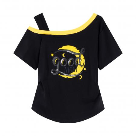 大码女装甜美风撞色印花短袖t恤夏季胖妹妹独特超好看上衣潮 服裝批發女裝批發服飾貨源