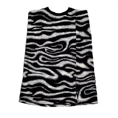 BY14456# 夏季御姐风斑马条纹无袖T恤中长款开叉性感收腰气质连衣裙配腰带服裝批發女裝批發服飾貨源