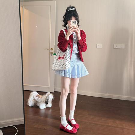 BY14457# 春季穿搭蓝色长袖条纹衬衫连衣裙子女新款高级感收腰百褶短裙服裝批發女裝批發服飾貨源