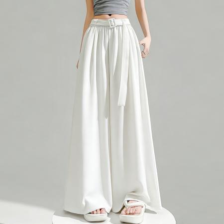 BY14483# 慵懒风高腰宽松山本裤女夏季新款垂感显瘦小个子拖地裤阔腿裤 服裝批發女裝批發服飾貨源