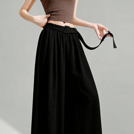 BY14483# 慵懒风高腰宽松山本裤女夏季新款垂感显瘦小个子拖地裤阔腿裤 服裝批發女裝批發服飾貨源