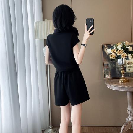 BY14515# 夏新款韩版时尚休闲套装短袖polo领显瘦短裙两件套潮 服裝批發女裝批發服飾貨源