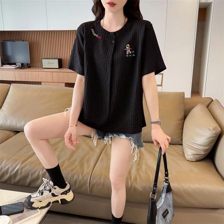 BY14533# 短袖t恤女夏季新款设计感小众韩版简约时尚百搭上衣 服裝批發女裝批發服飾貨源