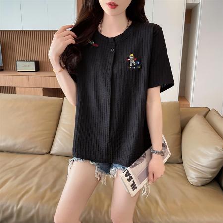 BY14533# 短袖t恤女夏季新款设计感小众韩版简约时尚百搭上衣 服裝批發女裝批發服飾貨源