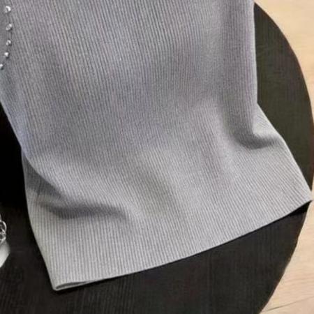 BY14548# 遮肚纽扣针织冰丝背心女春夏薄款吊带打底衫宽松韩系穿搭上衣 服裝批發女裝批發服飾貨源