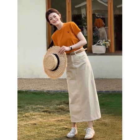 BY14549# 新款套装时尚T恤牛仔半身裙两件套 服裝批發女裝批發服飾貨源