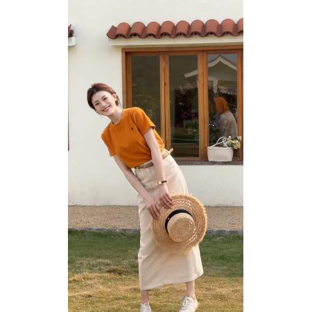 BY14549# 新款套装时尚T恤牛仔半身裙两件套 服裝批發女裝批發服飾貨源