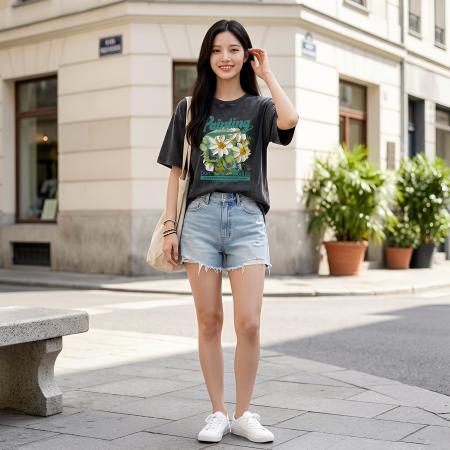 BY14625# 大码女装纯棉短袖t恤女夏季韩版新款水洗做旧胖mm上衣 服裝批發女裝批發服飾貨源